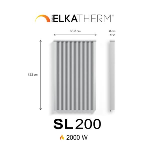 SL200  2,0 kw  RAL9010 122/69/8 cm