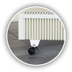 Paar rolvoeten voor S - RAL9010 - 8 cm